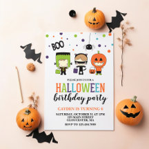 Invitación de cumpleaños de Halloween para niños l