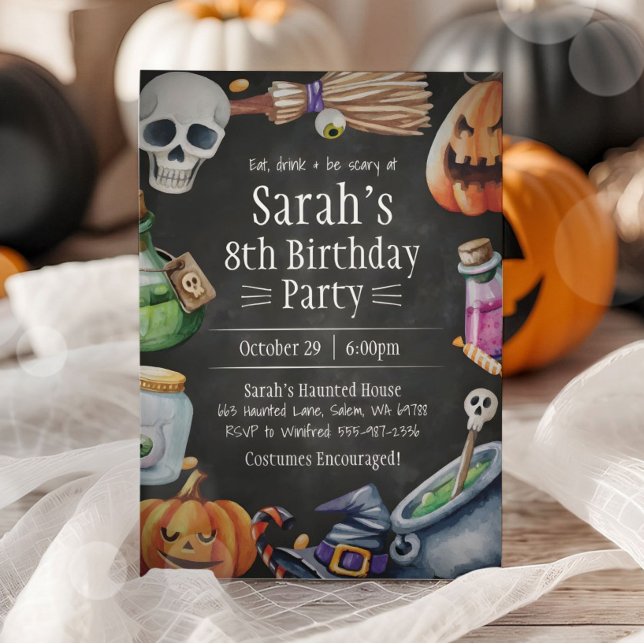Invitación de cumpleaños de Halloween para niños y (Subido por el creador)