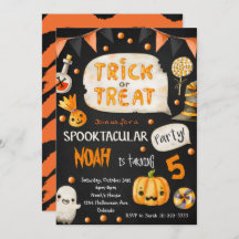 Invitación de cumpleaños de Halloween para trato n