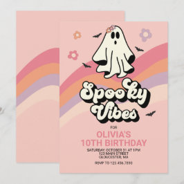 invitación de cumpleaños de Halloween retro genial