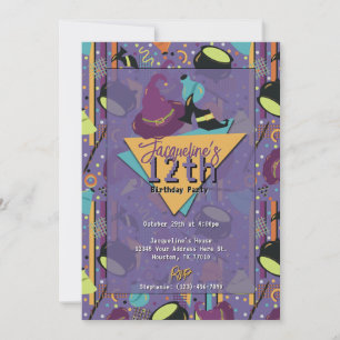 Invitación de cumpleaños de Halloween Retro Mágico