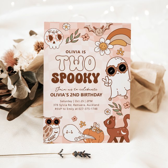Invitación de cumpleaños de Halloween Retro Two Sp (Subido por el creador)