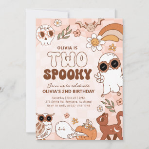 Invitación de cumpleaños de Halloween Retro Two Sp