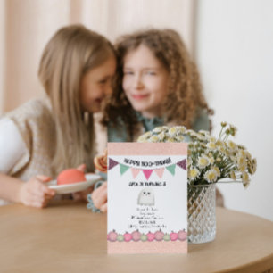 Invitación de cumpleaños de Halloween rosa lindo