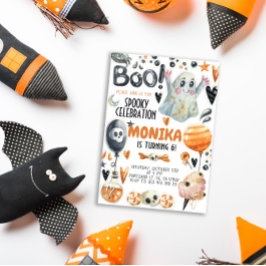 Invitación de cumpleaños de Halloween Spooky Ghost