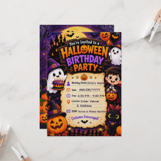 Invitación de cumpleaños de Halloween | Spooky Hal