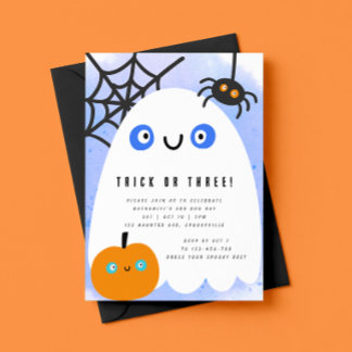 Invitación de cumpleaños de Halloween TRICK OR THR