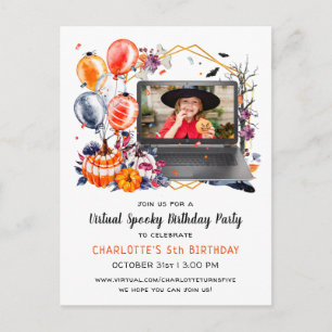 Invitación de cumpleaños de Halloween virtual