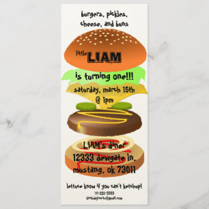 Invitación de cumpleaños de Hamburgo/Diner