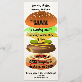 Invitación de cumpleaños de Hamburgo/Diner