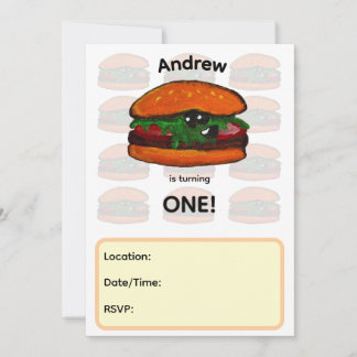 Invitación de cumpleaños de hamburguesa