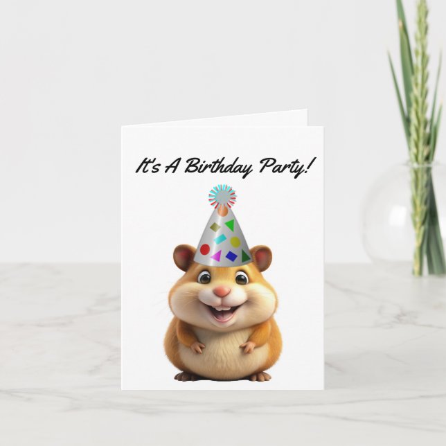 Invitación de cumpleaños de hámster (Anverso)