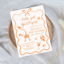 Invitación de cumpleaños de Hand Drawn Aperol Spri
