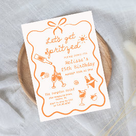 Invitación de cumpleaños de Hand Drawn Aperol Spri