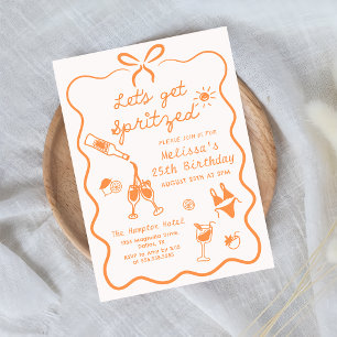 Invitación de cumpleaños de Hand Drawn Aperol Spri