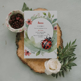 Invitación de cumpleaños de Happy Ladybug