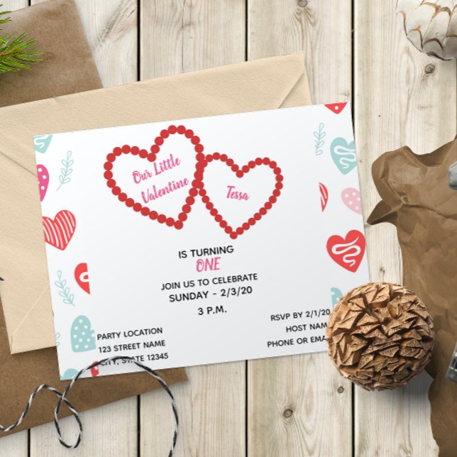 Invitación de cumpleaños de Heart Valentine (Subido por el creador)