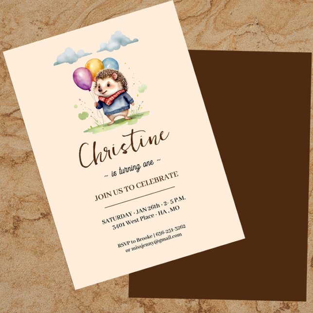 Invitación de cumpleaños de Hedgehog (Subido por el creador)