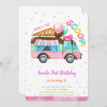 Invitación de cumpleaños de helado