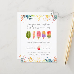 Invitación de cumpleaños de helado de paleta de ve