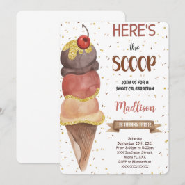 Invitación de cumpleaños de helado editable