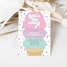 Invitación de cumpleaños de helado y grageas