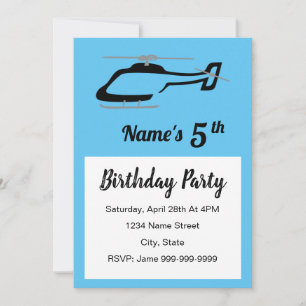 Invitación de cumpleaños de Helicopter