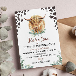 Invitación de cumpleaños de Highland Cow