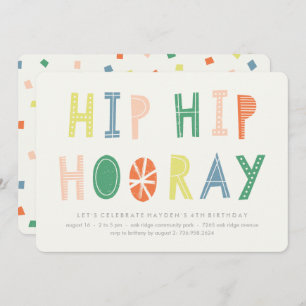 Invitación de cumpleaños de Hip Hip Hooray - Cobal