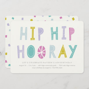 Invitación de cumpleaños de Hip Hip Hooray - Lime