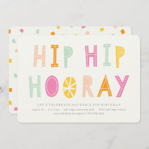 Invitación de cumpleaños de Hip Hip Hooray - Naran