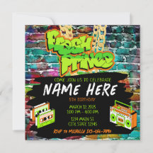 Invitación de cumpleaños de Hip Hop Fresh Prince d
