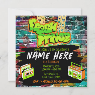 Invitación de cumpleaños de Hip Hop Fresh Prince d