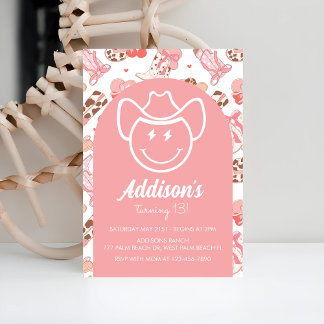 Invitación de cumpleaños de Hippie Preppy Cowgirl