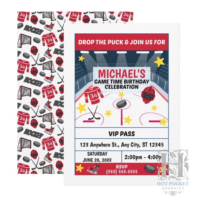 Invitación de Cumpleaños de Hockey (Subido por el creador)