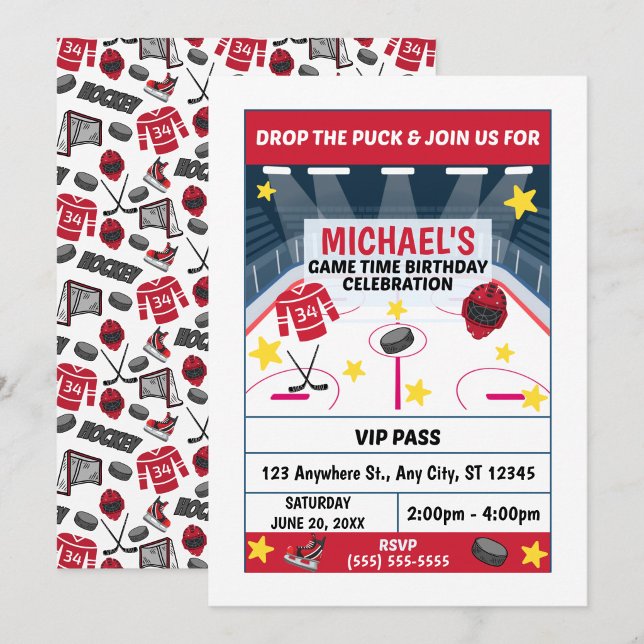 Invitación de Cumpleaños de Hockey (Subido por el creador)