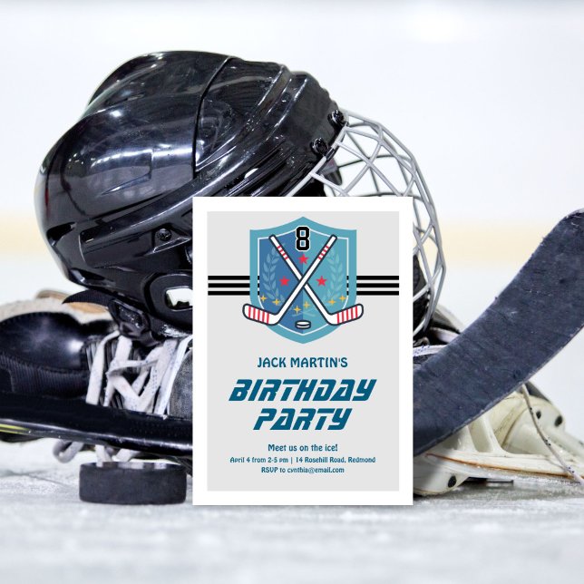Invitación de cumpleaños de hockey (Subido por el creador)