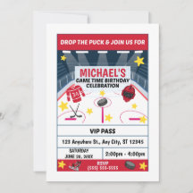 Invitación de Cumpleaños de Hockey