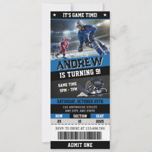 Invitación de cumpleaños de hockey digital persona