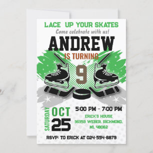 Invitación de cumpleaños de hockey personal