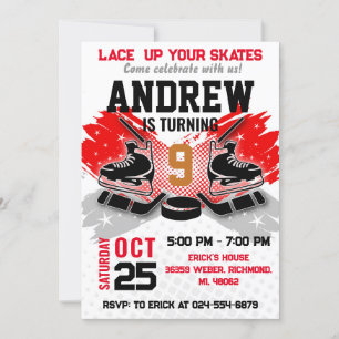 Invitación de cumpleaños de hockey personal