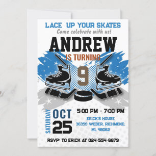 Invitación de cumpleaños de hockey personal