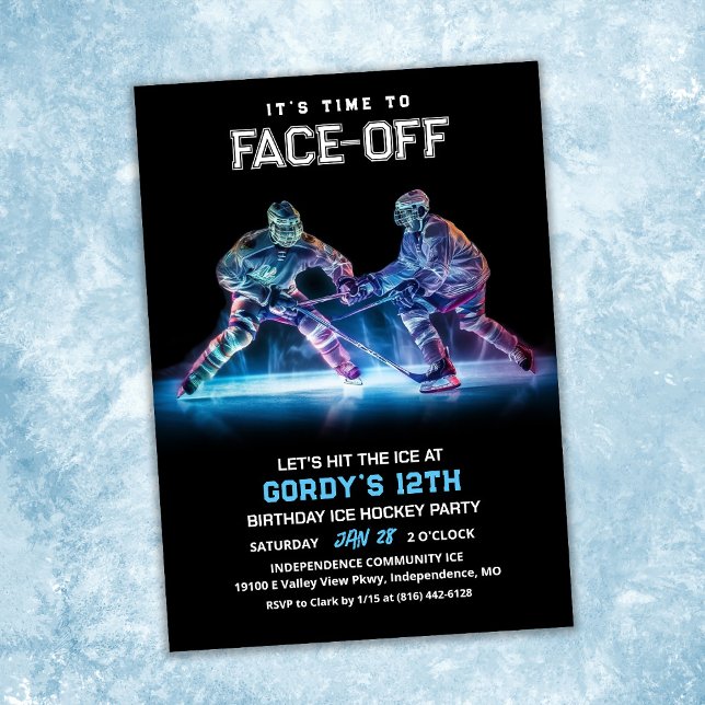 Invitación de cumpleaños de hockey sobre hielo (Subido por el creador)