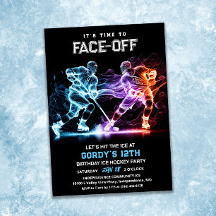 Invitación de cumpleaños de hockey sobre hielo