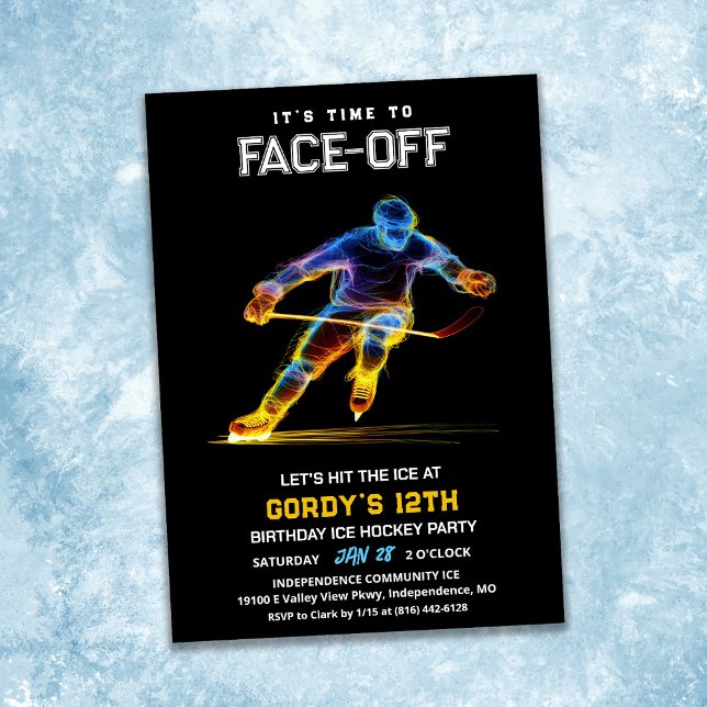 Invitación de cumpleaños de hockey sobre hielo (Subido por el creador)