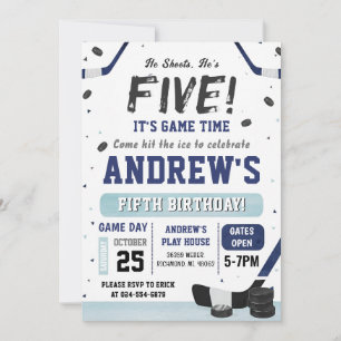 Invitación de cumpleaños de hockey sobre hielo per