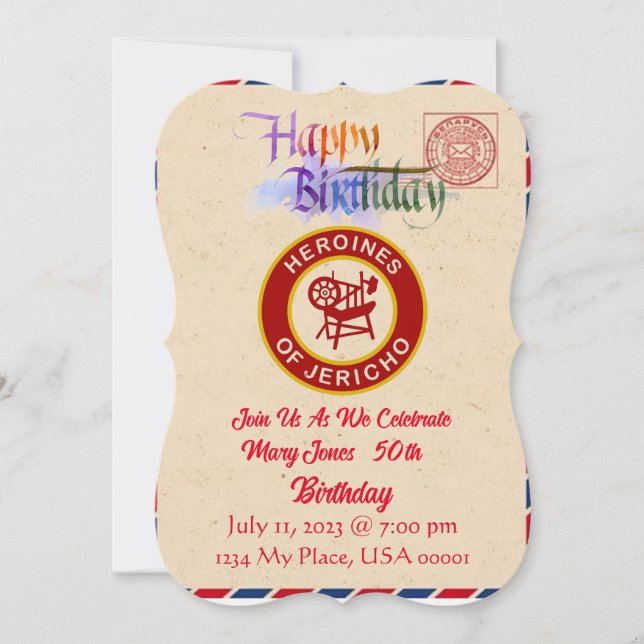 Invitación de cumpleaños de HOJ (Anverso)