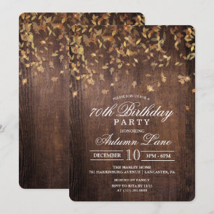 Invitación de cumpleaños de hojas que caen para cu