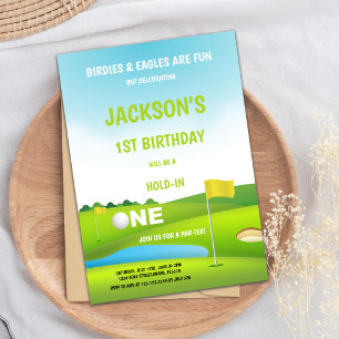 Invitación de cumpleaños de Hole in One Golf