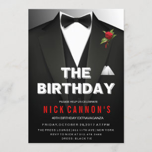 Invitación de cumpleaños de hombre de etiqueta par